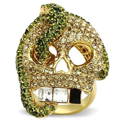 JCE009 Gold White Metal Ring with Top Grade Crystal  in Multi Color