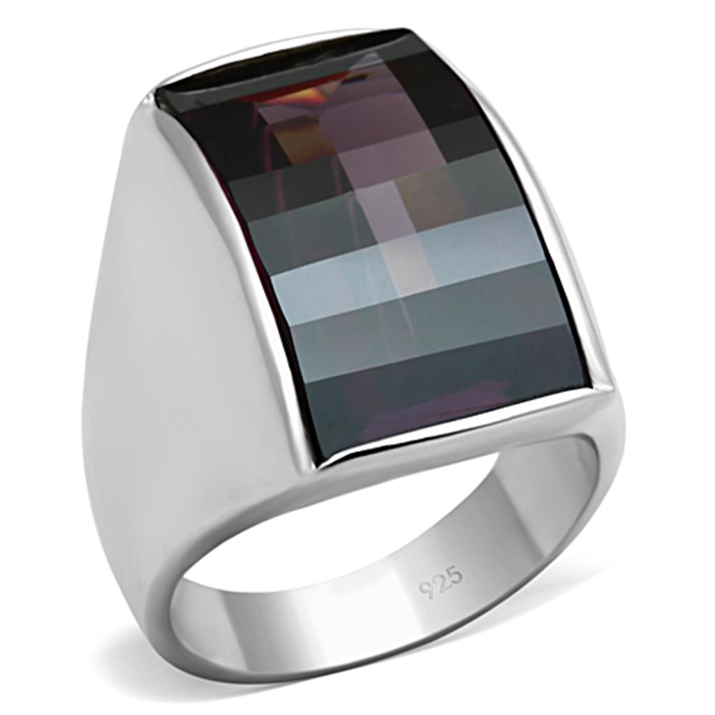 JCES694 Silver 925 Sterling Silver Ring with AAA Grade CZ  in Amethyst