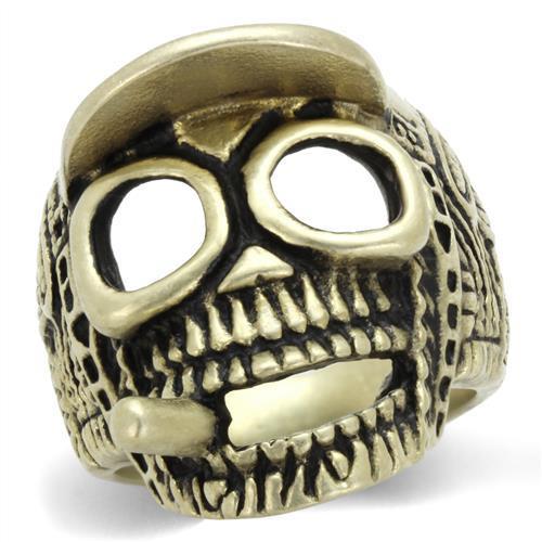 JCE2449 IP Antique Copper Stainless Steel Ring with Epoxy  in Jet