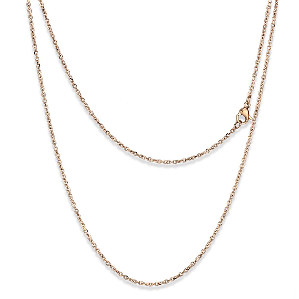 JCE2422R IP Rose Gold(Ion Plating) Stainless Steel Chain with No Stone